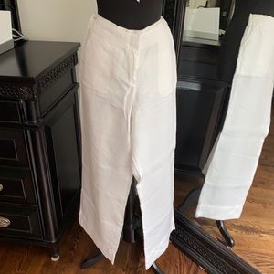 White Linen Casual Pant
